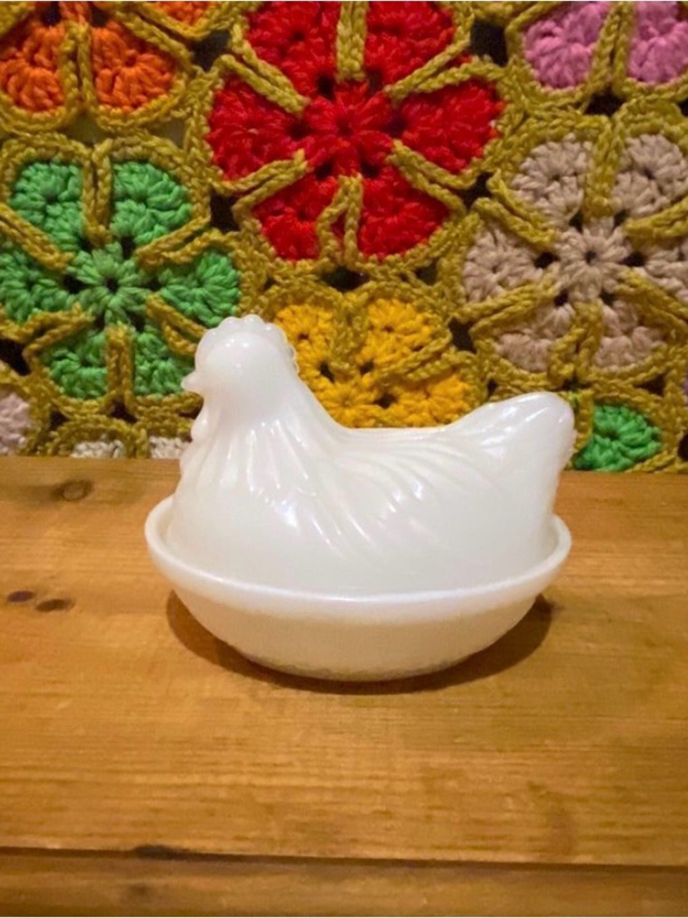Hazel Atlas Milk Glass Hen on Nest